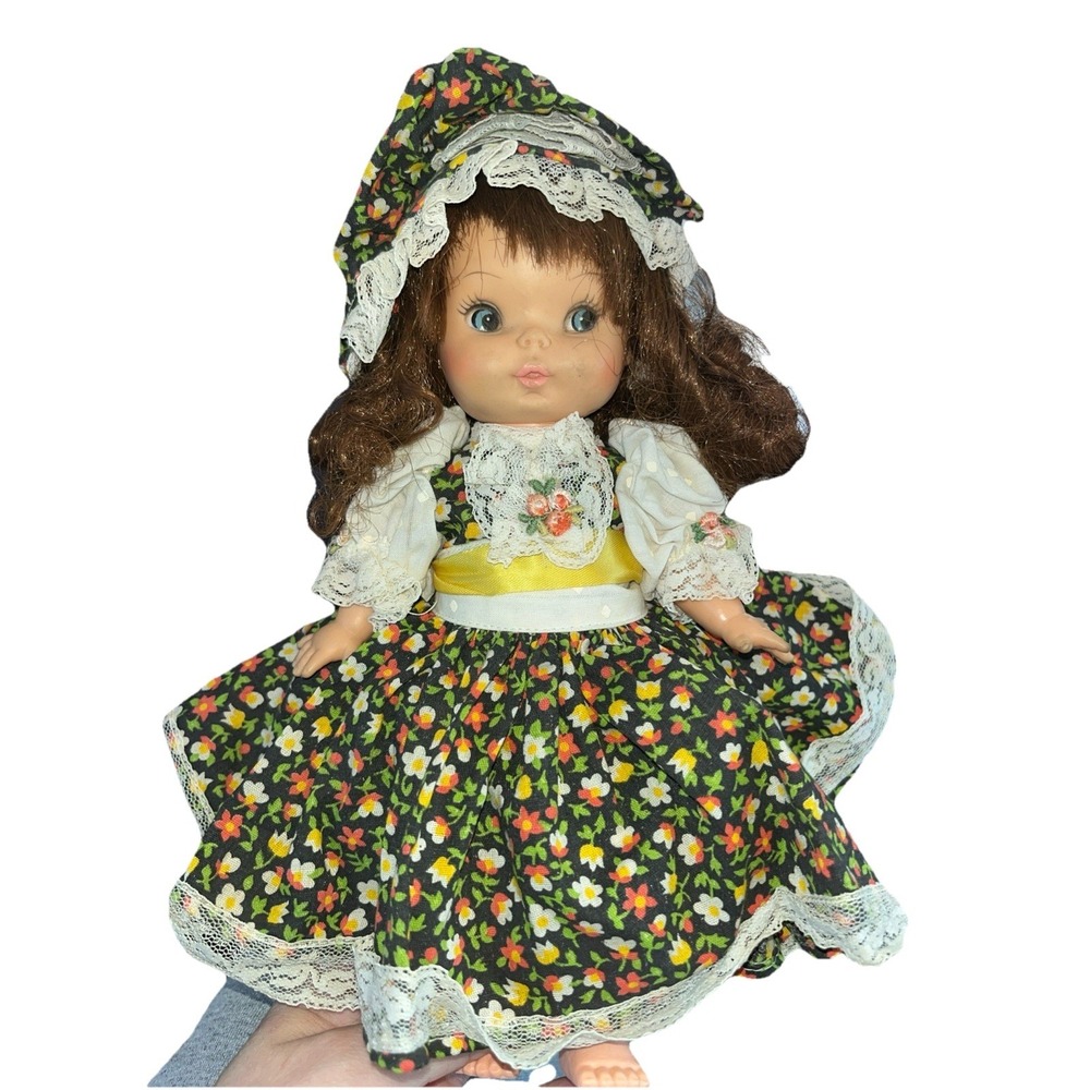 Vintage Horsman Doll 1969 Brown Hair Blue Eyes With Outfit.